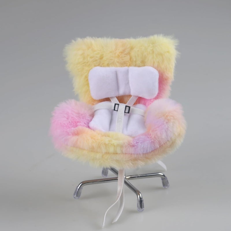 Walant Doll Car Seat Compatible with Labubu, Chair for 10-17cm Dolls - Adjustable Safety Strap, Air Vent Clip & Desktop Stand, Soft Cushion, Car Ornament Gift for Collectors & Fans (Tropical Sunset Blend) - Image 4